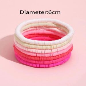 Surfer Clay Bead Bracelets Elastic Colorful Polymer Beaded Stackable Stretch Bracelet Bohemia Aesthetic Summer Beach Jewelry for Women Girls - style 5