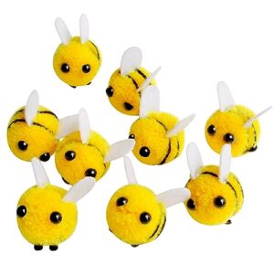 x hot popcorn 50pcs mini wool felt bees felt bees for crafts cute plush bees wool felt bumble bee for crafts diy bee themed party decoration
