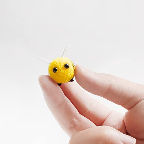 X Hot Popcorn 50PCS Mini Wool Felt Bees Felt Bees for Crafts Cute Plush Bees Wool Felt Bumble Bee for Crafts DIY Bee Themed Party Decoration