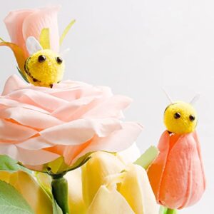 X Hot Popcorn 50PCS Mini Wool Felt Bees Felt Bees for Crafts Cute Plush Bees Wool Felt Bumble Bee for Crafts DIY Bee Themed Party Decoration