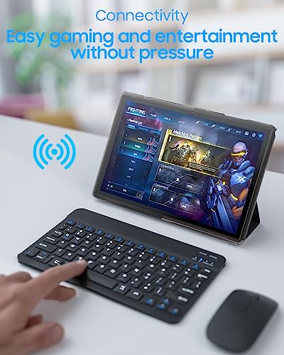 Tablet 2 in 1 Android 11 Tablets with Keyboard 10 inch Tabletas Include Mouse Stylus Tempered Film 6000mAh Tablet 2GB RAM 32GB ROM 512GB Expandable Tableta, 8MP Dual Camera, WiFi BT Google Tablet PC.