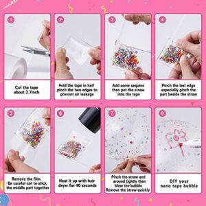 Nano Tape Bubble Kit for Kids, (9.84ft × 2inch) Nano Tape Plastic Bubbles Balloon DIY Craft Kit Elastic Bubble Nano Creativity Tape Fidget Party Favors Gifts for Girls Boys