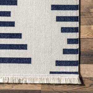 nuLOOM Holly Multi Stripe Indoor/Outdoor Area Rug, 8' x 10', Blue