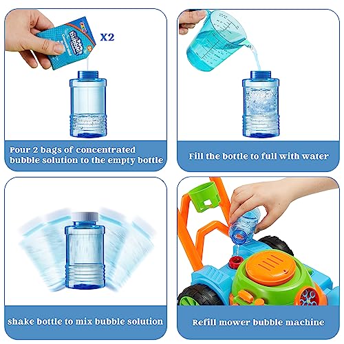 Sloosh Bubble Lawn Mower Toddler Toys - Kids Toys Bubble Machine Summer Outdoor Toys Games, Automatic Bubble Mover Push Toy for Age 1 2 3 4 Year Old Preschool Baby Boys Girls Birthday Gifts (Blue)