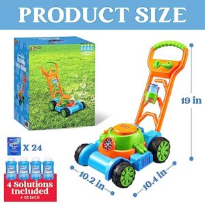 Sloosh Bubble Lawn Mower Toddler Toys - Kids Toys Bubble Machine Summer Outdoor Toys Games, Automatic Bubble Mover Push Toy for Age 1 2 3 4 Year Old Preschool Baby Boys Girls Birthday Gifts (Blue)