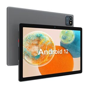 mouikei 10 inch tablet android 12 tablets, quad-core tablet pc, 32gb rom 128gb expand, 5000mah,1280x800 hd touch screen, bluetooth, wifi, dual camera, gps, gray