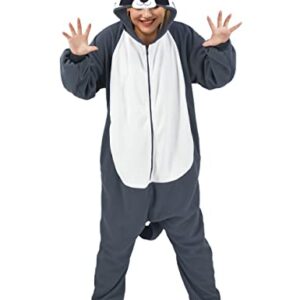 ofodoing Adult Animal One-piece Pajamas Cosplay Animal Homewear Sleepwear Jumpsuit Costume for Women Men… Grey