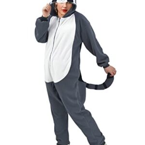 ofodoing Adult Animal One-piece Pajamas Cosplay Animal Homewear Sleepwear Jumpsuit Costume for Women Men… Grey