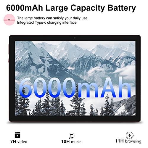2023 Newest Tablet with Keyboard, 10 inch 2 in 1 Tablets, Android 11 1.8Ghz Quad-Core Processor, 64GB ROM+4GB RAM+512GB Expend Tableta, Case/Mouse/Stylus/8MP Camera/6000mAh Battery/1280x800 HD Display