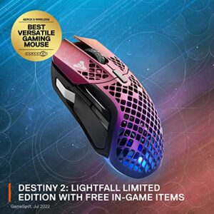 SteelSeries Aerox 5 Wireless – Destiny 2: Lightfall Edition – Lightweight 74g Gaming Mouse – 18000 CPI – TrueMove Air Optical Sensor – Water Resistant – 180+ Hour Battery Life – Free in-Game Items