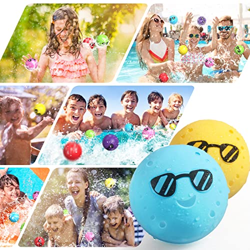 DOUBLMII Reusable Balloons for Summer Water Fun, Refillable and Self-Absorbing Water Balls, Quick Fill Outdoor Toys, Pool Toys, Water Games for Kids