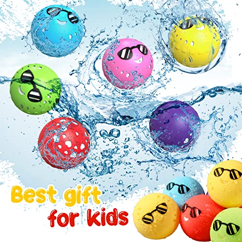 DOUBLMII Reusable Balloons for Summer Water Fun, Refillable and Self-Absorbing Water Balls, Quick Fill Outdoor Toys, Pool Toys, Water Games for Kids