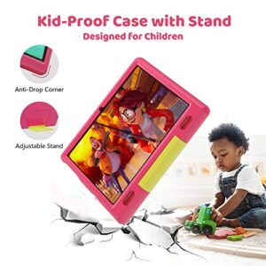 Mouikei Kids Tablet 10 inch Tablet for Kids, 2GB+32GB Android 12 Kids Tablet with Case, Parental Control APP, Dual Camera, Educational Games, Kidoz Pre-Installed Children Tablet (Pink)