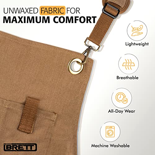 MR BRETT Work Apron, Grilling Aprons For Men With Pockets, Woodworking Tools And Equipment For DIY Projects, Bbq Accessories, Chef Apron, Welding Accessories And Tools, Kitchen Apron, Barber Apron