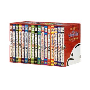 a library of a wimpy kid 17 boxed complete collection series, 1-17 paperback edition set,