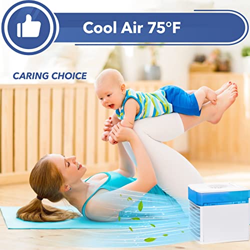 Portable Air Conditioners，USB Rechargeable Portable AC Unit, Small Air Conditioner AC Unit with 3 Fresh Wind Speeds for Personal, Mini Air Conditioner for Room Camping Car Office Ourtdoors