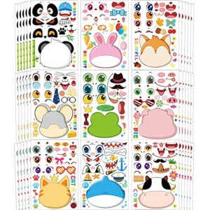 36 sheets 9.8”x6.7" make your own animal stickers for kids toddlers, make a face stickers for party favors supplies crafts, toys stickers for girl boy kid birthday gifts