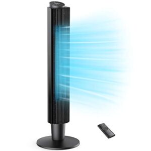 swipesmith tower fan 42 inch, quiet oscillating tower fan with remote, height adjustable,5 speeds,3 mods, led display, and 12h timer tower fan for indoor home bedroom office room