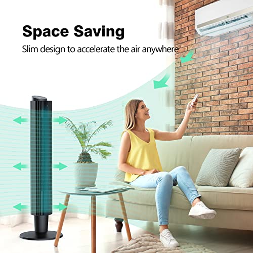 SWIPESMITH Tower Fan 42 Inch, Quiet Oscillating Tower Fan with Remote, Height Adjustable,5 Speeds,3 Mods, LED Display, and 12H Timer Tower Fan for Indoor Home Bedroom Office Room