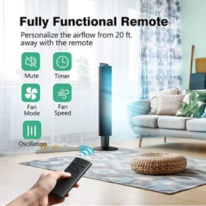 SWIPESMITH Tower Fan 42 Inch, Quiet Oscillating Tower Fan with Remote, Height Adjustable,5 Speeds,3 Mods, LED Display, and 12H Timer Tower Fan for Indoor Home Bedroom Office Room