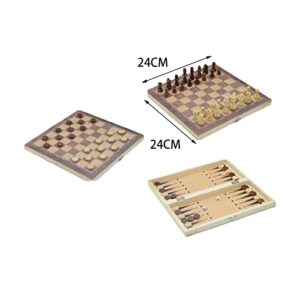 Yiju 3 in 1 Chess Set Folding Board Portable Lightweight Travel Case Chess Checkers Backgammon Sets Beginner Chess Board Games for Indoor Adults