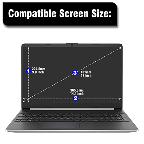 17" Tempered Glass Laptop Screen Protector for 17-inch 16:10 Aspect Ratio Screen HP/Dell/Lenovo/Asus/Acer/Samsung/Sony/MSI/LG/Razer Blade 17 inch Laptop.9H Hardness, Anti Fingerprint, Bubble Free