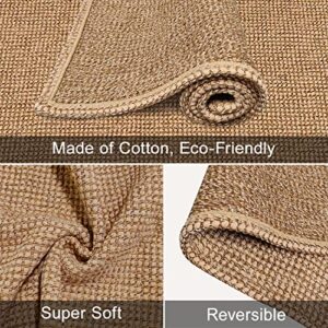 Fixseed Small Boho Rug Cotton Woven Rug 2 x 3 Feet Entryway Washable Area Rugs Reversible Cotton Bath Rugs for Indoor Outdoor Farmhouse Patio Living Room Bedroom Front Porch Door Mats Carpet