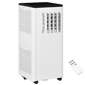 homcom 10,000 btu smart wifi portable air conditioners for rooms up to 237 sq. ft., cool dehumidifier fan 3-in-1 portable ac unit with remote, 24h timer, window mount kit included, white
