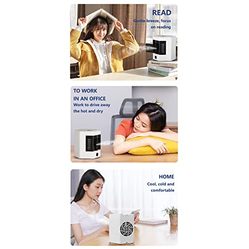 Portable Air Conditioners, 6.7'' Evaporative Air Cooler - Powerful, Quiet, Lightweight and Portable Space Cooler with Hydro 2 Gears For Bedroom, Office, Living Room & More