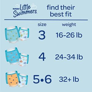 Swim Diapers Size 5-6 (32+ lbs), Huggies Little Swimmers Disposable Swimming Diapers, 17 Ct (Pack of 2)