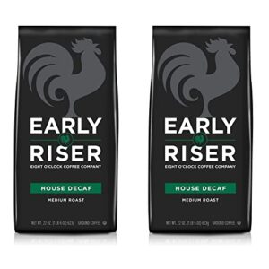 early riser house decaf ground coffee, 22 ounce (pack of 2)