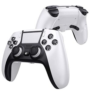 ueevii wireless ps4 controller with strike pack, game controllers for playstation 4/ps4 pro/ps4 slim with back paddles for custom mapping dual shock six-axis audio touch pad function 1000mah battery