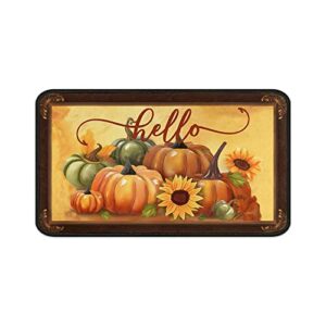fall door mat outdoor, fall decorations for home pumpkins doormat, fall decor autumn rug welcome mat for entrance home decor, thanksgiving doormat for home front door indoor (17"x30")