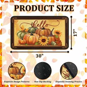 Fall Door Mat Outdoor, Fall Decorations for Home Pumpkins Doormat, Fall Decor Autumn Rug Welcome Mat for Entrance Home Decor, Thanksgiving Doormat for Home Front Door Indoor (17"x30")