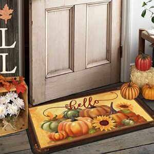 Fall Door Mat Outdoor, Fall Decorations for Home Pumpkins Doormat, Fall Decor Autumn Rug Welcome Mat for Entrance Home Decor, Thanksgiving Doormat for Home Front Door Indoor (17"x30")