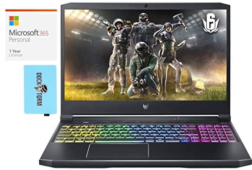 Acer Predator Helios 300 Gaming & Entertainment Laptop (Intel i9-11900H 8-Core, 64GB RAM, 2x2TB PCIe SSD (4TB), GeForce RTX 3060, 15.6" 144Hz Win 10 Pro) with MS 365 Personal, Hub