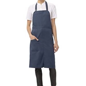 Chef Works Unisex Brio Bib Apron, Blue, One Size