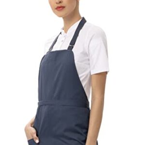 Chef Works Unisex Brio Bib Apron, Blue, One Size