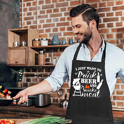 CUSUGBASO Grill Aprons for Men, One Size Funny Grilling Aprons with Three Pockets Birthday Gifts for Men, Dad Christmas Gifts,House Warming Gifts