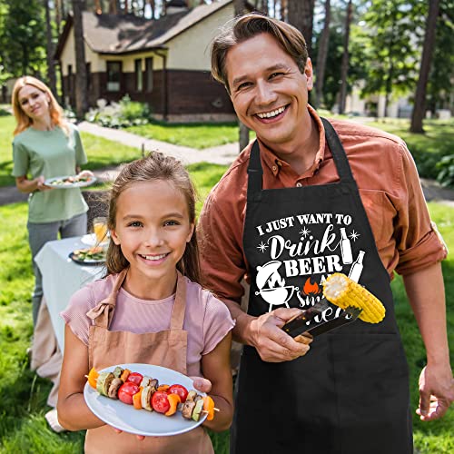 CUSUGBASO Grill Aprons for Men, One Size Funny Grilling Aprons with Three Pockets Birthday Gifts for Men, Dad Christmas Gifts,House Warming Gifts