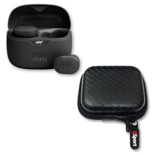 jbl tune buds noise cancelling true wireless earbud bundle with gsport case (black)