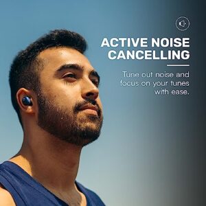 Raycon Fitness Bluetooth True Wireless Earbuds with Built in Mic 56 Hours of Battery, IPX7 Waterproof, Active Noise Cancellation, Awareness Mode, and Bluetooth 5.3 (Blue)