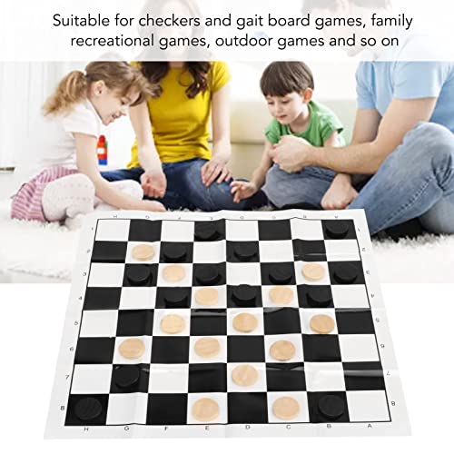 Yuecoom Plastic Travel Chess Set, Folding Roll up Chess Game Checkers Pieces Film Chessboard Transparent Plastic Box Set