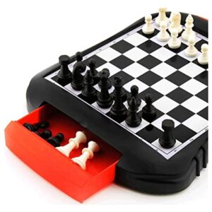 SCUUBE Chess Game Set Chess Set Chess Board Set Chess Board Game Magnetic Chess，Portable Drawer Type Chess Board with Pieces Storage Chess Board Chess Board Game