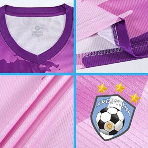 Casmy Kids Youth Argentina Me-Ssii Jersey+Soccer Shorts World Cup Football Sports Team Camo Graphic Shirts Kit for Boy Girl