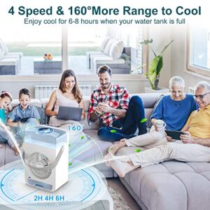 2023 Newest Upgraded Mini Air Conditioner,Air Conditioners Portable for Room,Oscillating Portable Small Ac with Timer,4 Speeds 2 Cool Mist,Small Air Conditioner for Room Kitchen Office Bedroom…