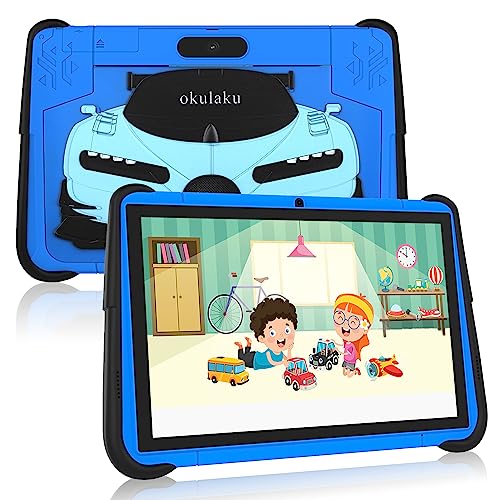 Kids Tablet 10 inch Android Tablet for Kids Learning Tablet with WiFi Dual Camera Children's Tablet for Toddlers 32GB with Parental Control Shockproof Case Netflix YouTube for Boys Girls (Blue)