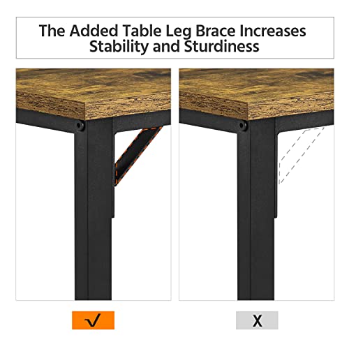 Yaheetech 3 Piece Bar Table Set, 47.5 in Industrial Dining Table Set, Counter Height Table with Bar Stools Set of 2, Kitchen Breakfast Table and Chairs for Dining Room, Living Room, Rustic Brown