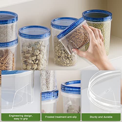 Reusable Freezer Storage Container Sets with Airtight Twist Top Lid, Round BPA-Free Plastic Containers with Lids for Kitchen Meal Prep, Microwave, Dishwasher and Freezer Safe [12 Pack-16 oz]