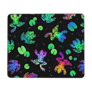 water lily leaves and frogs mouse pad with stitched edges laptops keyboard mouse mat desk pad gaming mouse pad